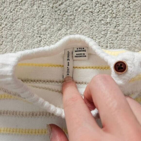 3/$15 Janie and Jack Crocheted White Baby Sweater Size 3-6 months - Picture 2 of 4